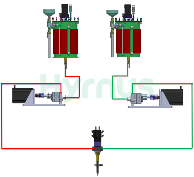 AB glue dispensing process